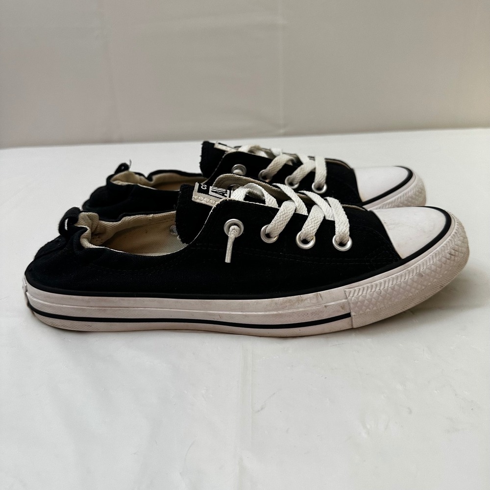 Converse Chuck Taylor All Star Shoreline Black White Slip On Sneakers Womens - Picture 2 of 9
